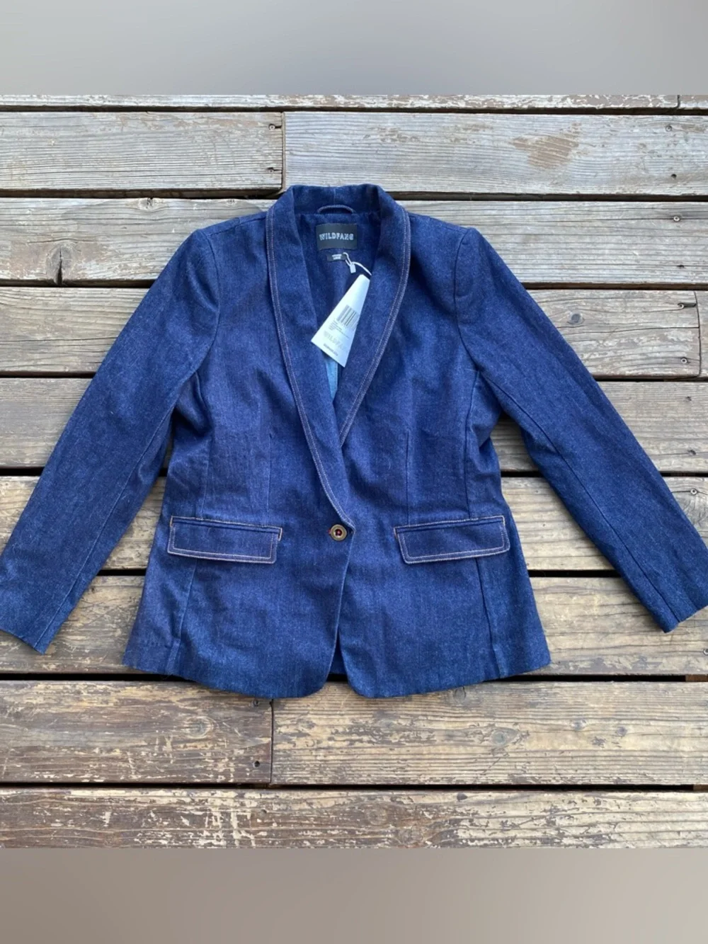 Wildfang the essential denim tux blazer indigo - Picture 5 of 5